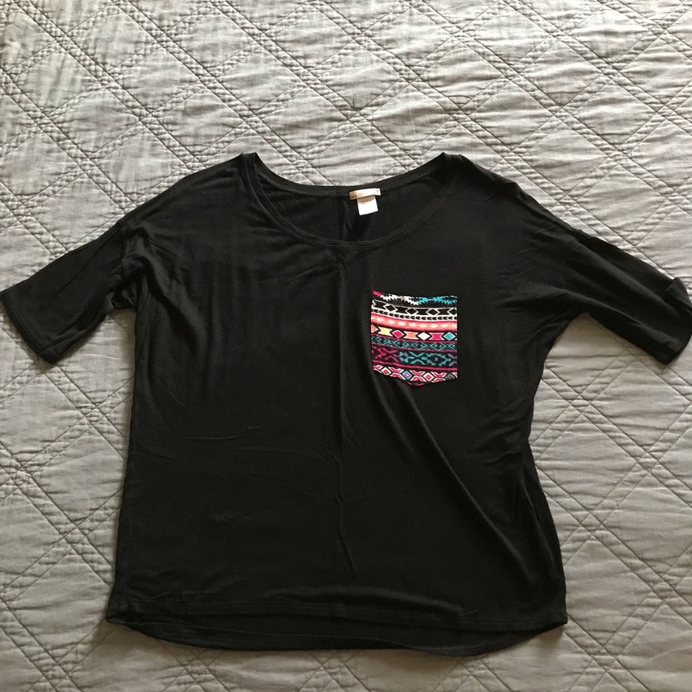 Black Top with Aztec Pocket